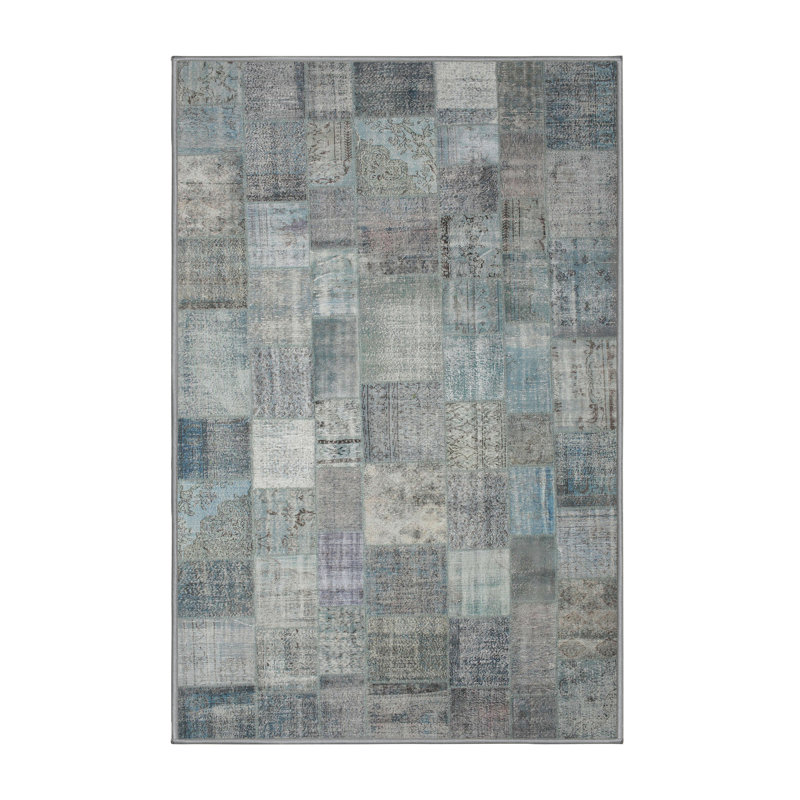 Tapis contemporain gris, Rectangle 2 pi x 4 pi