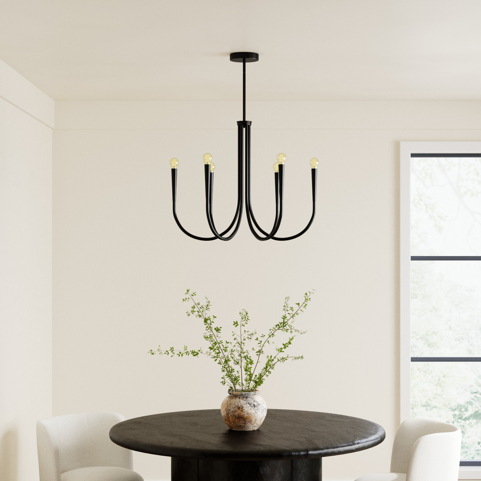Catalena 6-Light Chandelier, Black, 23" H x 30" W x 30" D