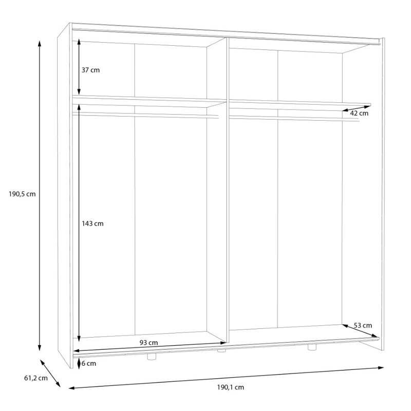 2 Door Wardrobe