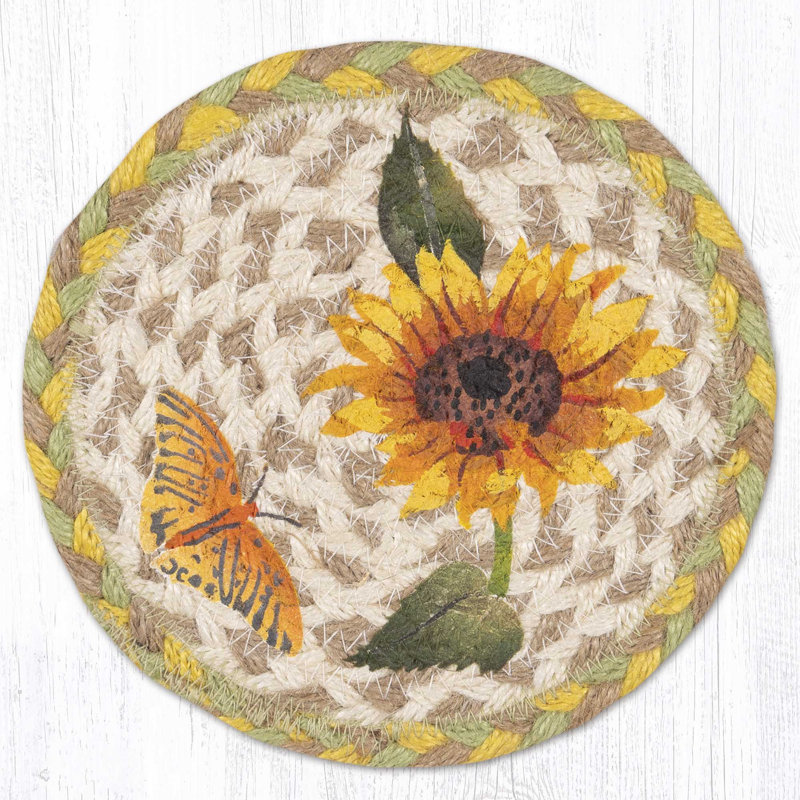  LC-654 Sunflower Field Round Large Coaster 7"x7"