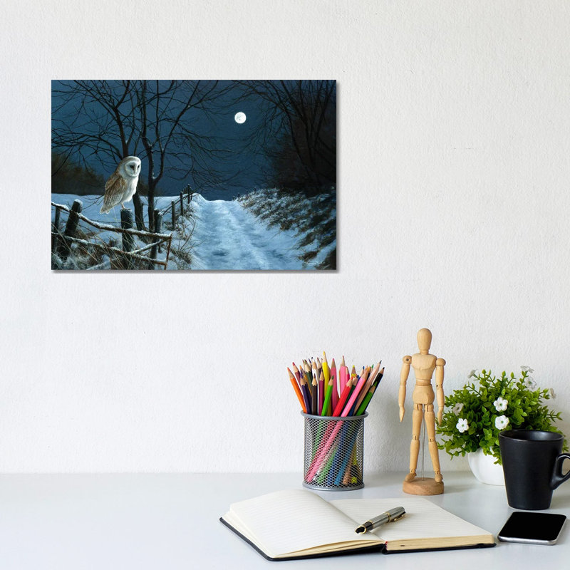 Hunter's Moon - Barn Owl by Jeremy Paul - Wrapped Canvas Print, 20.32cm H x 30.48cm W x 1.905cm D