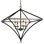 Trion 4 - Light Candle Style Geometric Chandelier with Wrought Iron Accents