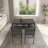 Industrial Dining Table Set with Storage Bench and Wine Rack