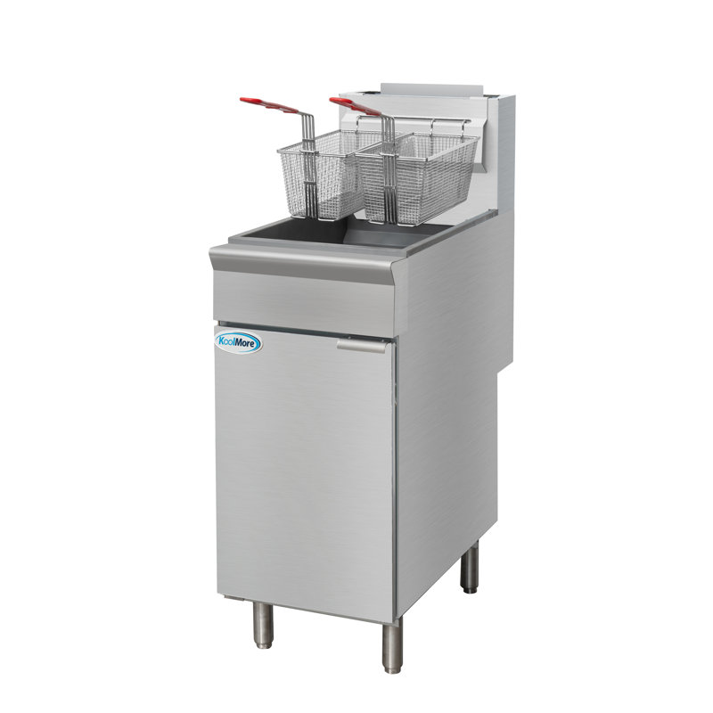  50 lb. Floor Standing Liquid Natural Gas Commercial Fryer with 120,000 BTU in Stainless-Steel, ETL Listed, 50 lb.