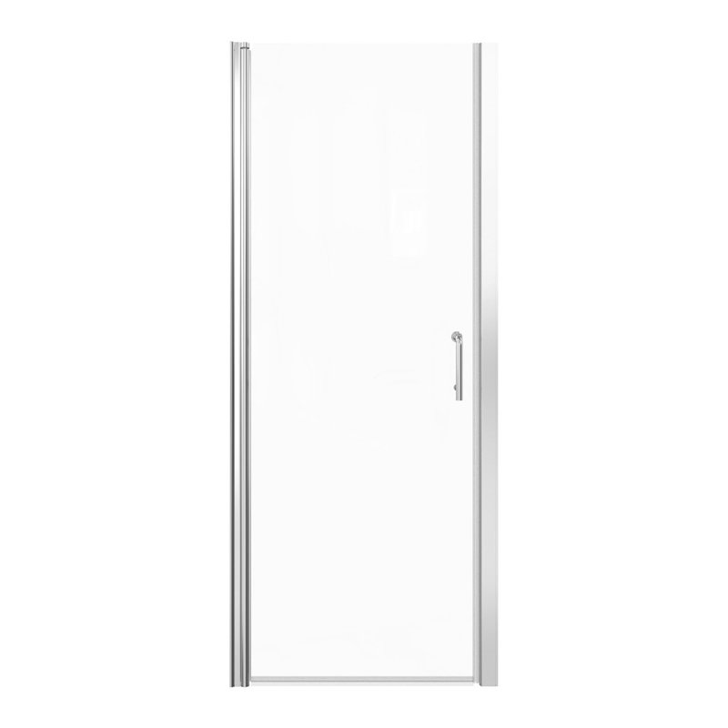 Porte de douche pivotante demi-cadre l 30 à 31 3/8 po x H 72 po, Chrome chrome