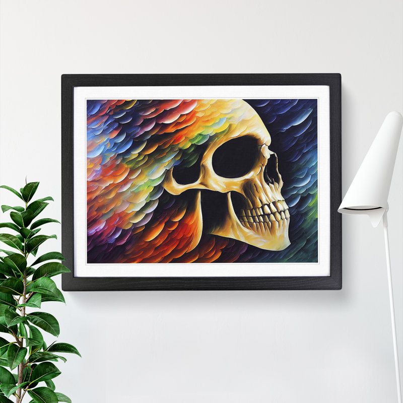 Skull In Colour Vol.2 Abstract, Black Framed, 34cm H x 46cm W x 2cm D