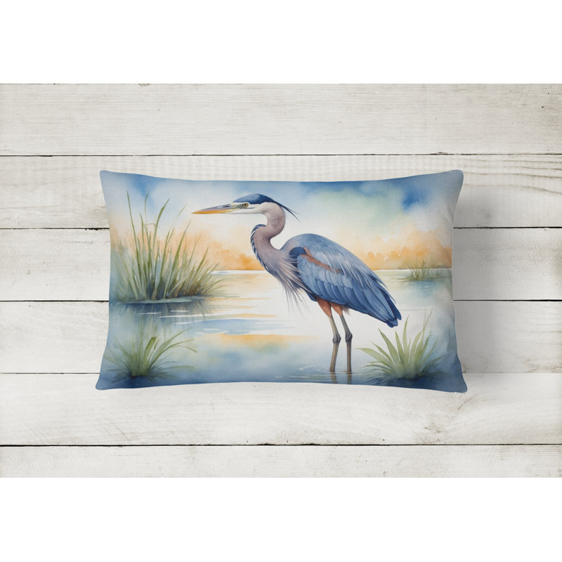 Coussin Blue Heron, Rectangle H 12 po x l 16 po