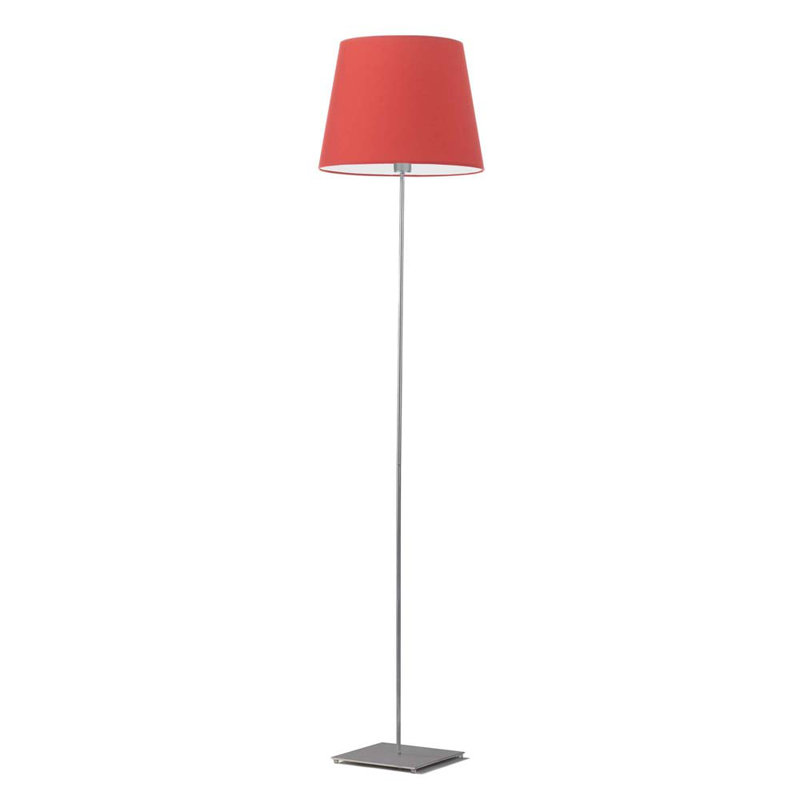 Asauni 162.5cm Traditional Floor Lamp, Red, Brushed Steel
