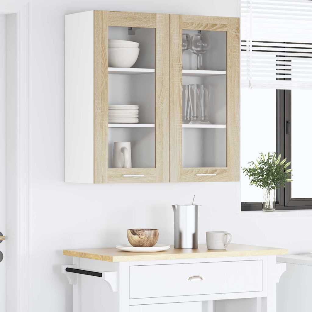 Vidaxl Hanging Cabinet With Door Riga 2 Pcs Sonoma Oak 40 X 31 X 80 Cm