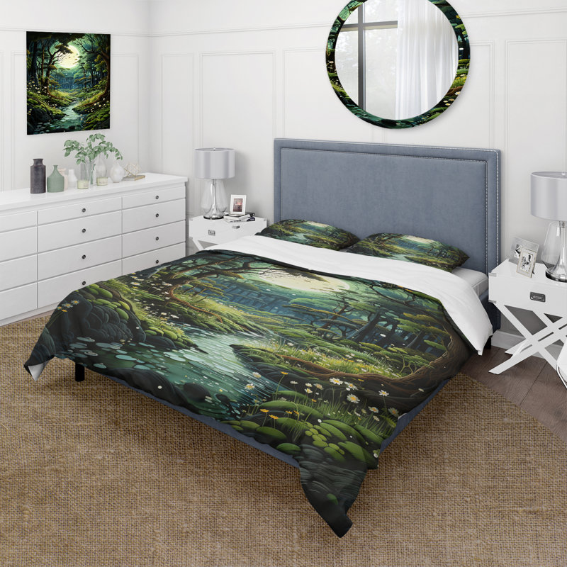 Ensemble de housse de couette Forest Enchanted Forest Pastoral I - Forest, Housse de couette très grand et 2 très grandes t