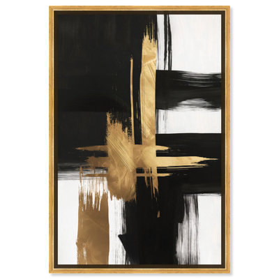 Golden Contrast I Canvas Gold Leaf Wall Art by Art Remedy