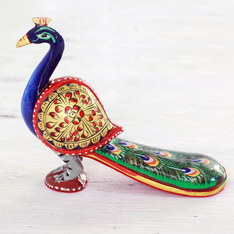 Figurine en bois à posture peacock Provence