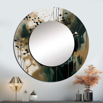 Black Abstracted Realities - Abstract Round Mirror Wall Decor_MTMIR60271