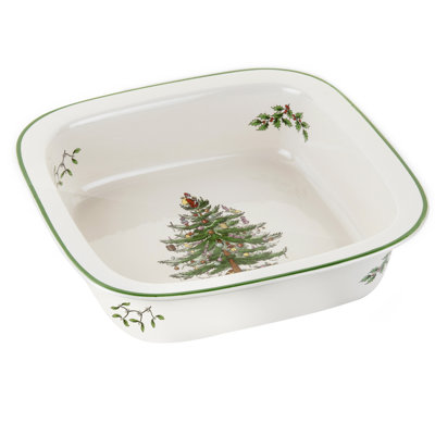 Spode Christmas Tree Square Rim Dish/Baker 10"