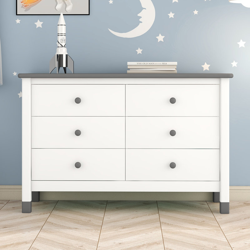 Commode d'appoint en bois massif, Gris