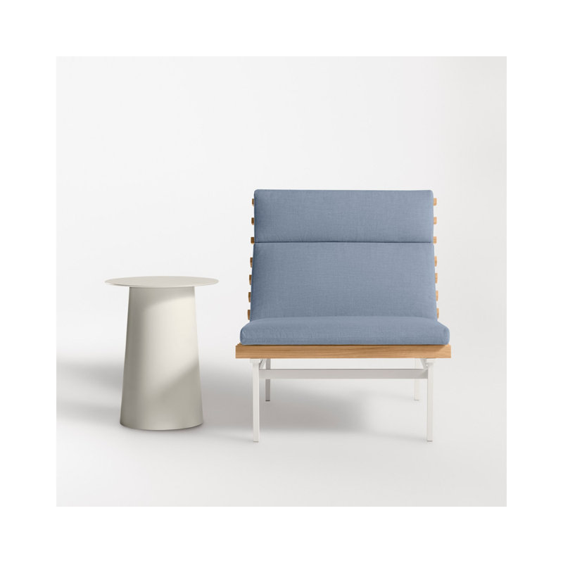 Méridienne d'extérieur Perch, Sunbrella brume, Blanc