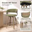 Tabouret de comptoir pivotant moderne de 25,8 po avec dossier incurvé et structure en bois-750795428