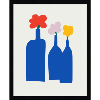Blue Bottle Vase Print by Little Dean