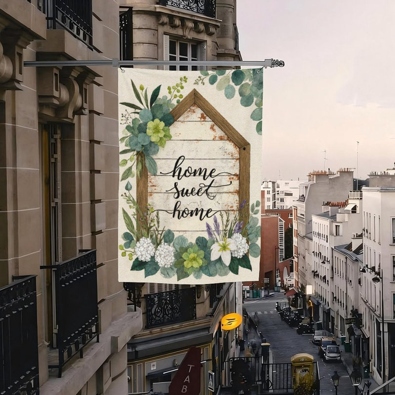 Drapeau Home Sweet Home, 35 x 24 pouces, pour la décoration intérieure