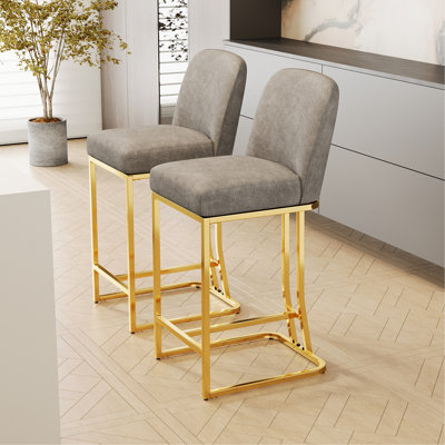 Ensemble de 2 chaises de bar de style moderne avec une conception simple, des tabourets hauts confortables au design créatif et des chaises de salle à manger flexibles convenant aux bars, aux restaurants ou aux comptoirs de cuisine