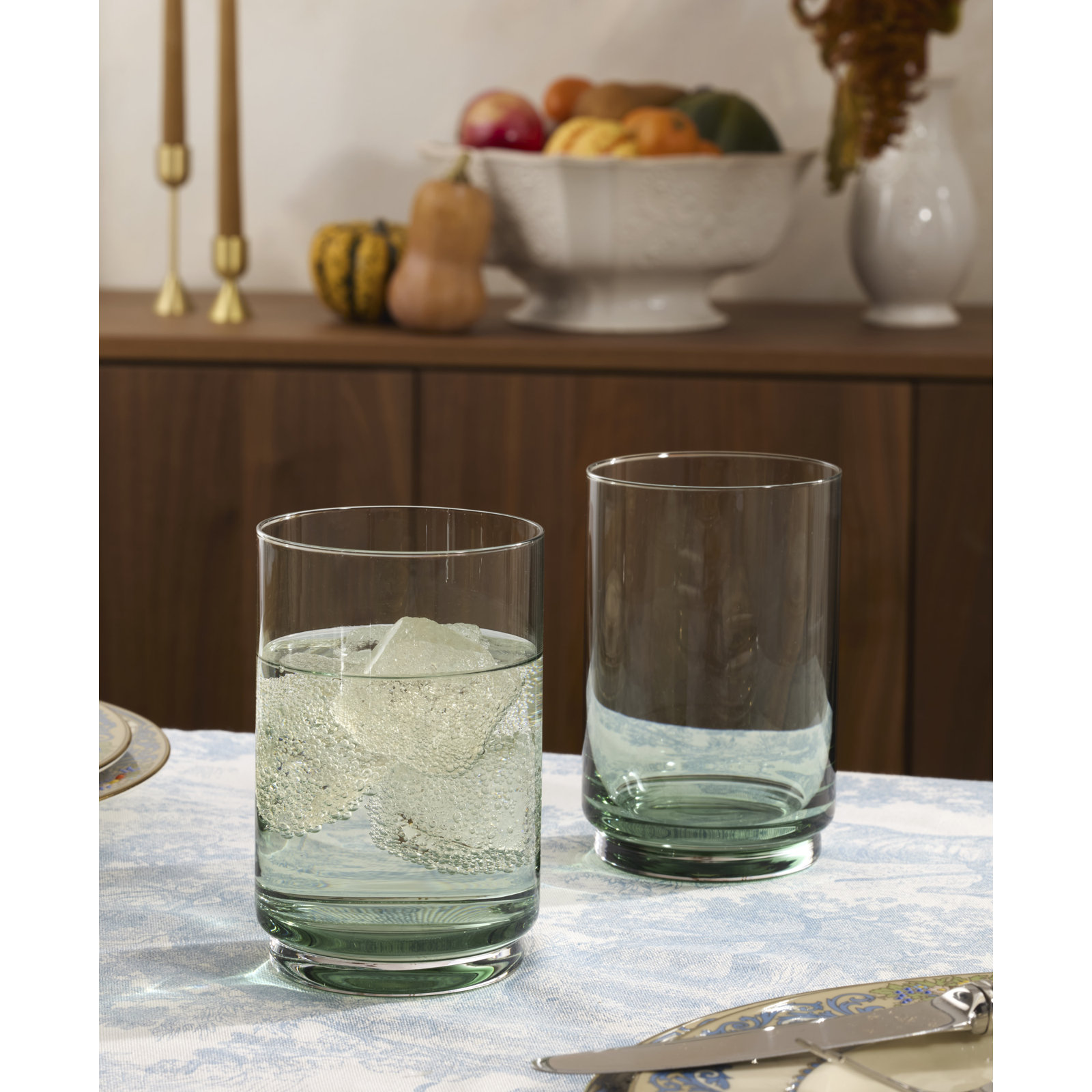 Tuscany Stackables Drinking Glass, 17 Oz, Green