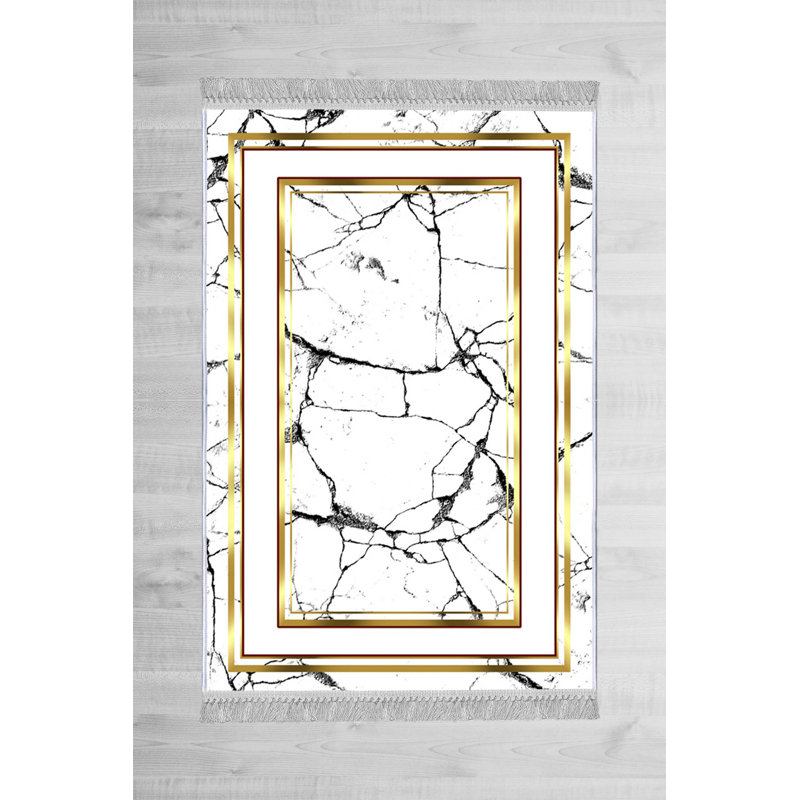 Luxurious Velvet Area Rug, 5.9 x 9.2 Feet | 100% Velvet Fabric, 100% Cotton Sole, 0.4 in Pile Height | Antibacterial, Non-Slip, Machine Washable | Elegant 3D Digital Print for Living Room & Bedroom Decor