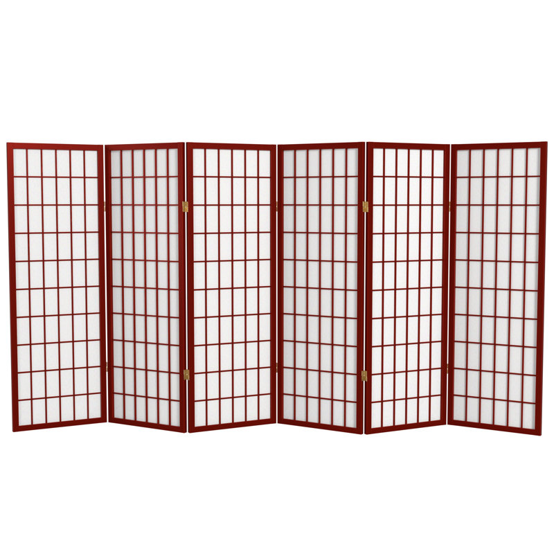 Écran court Shoji 50,75 "Alex, Palissandre, 6 panneaux