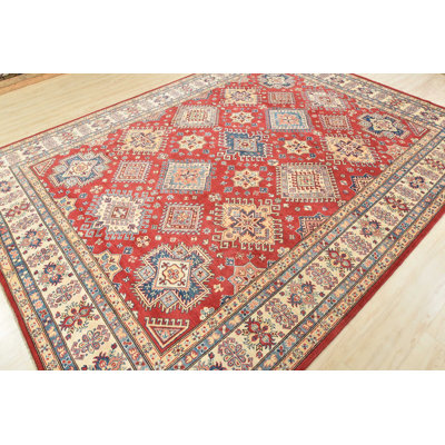 One-of-a-Kind Rectangle 9'1" X 12'2" New Age Wool Area Rug in Red