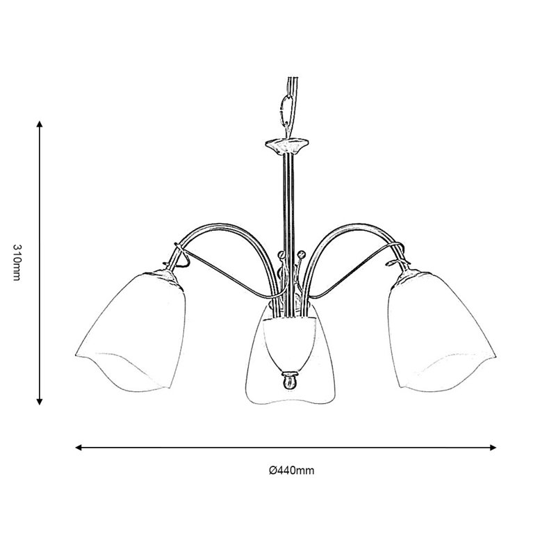 Alaina 3 - Light Shaded Chandelier, Chrome