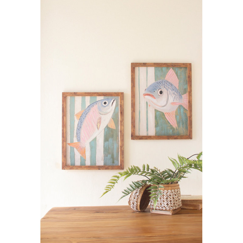 ENSEMBLE DE DEUX PEINTURES À POISSONS