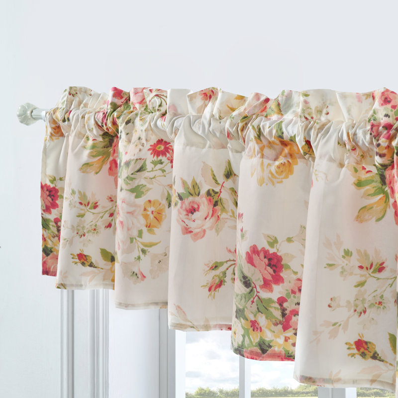 Floral Light-Filtering Lined Rod Pocket Valance, 84" x 18", Buttercup