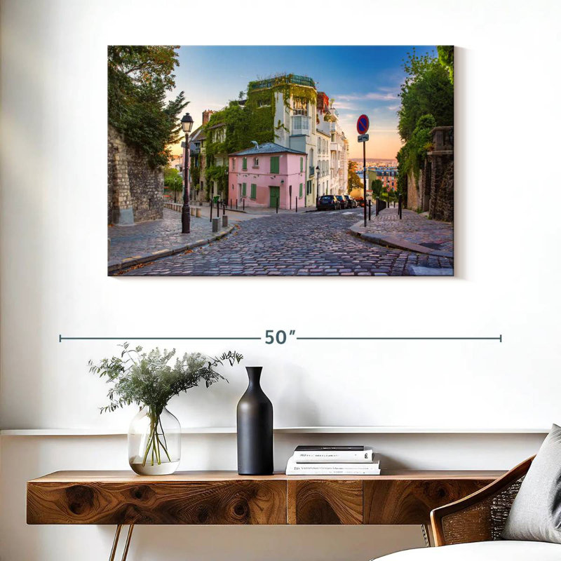 Vieille rue Kavia à Montmartre, H 26 po x l 39 po
