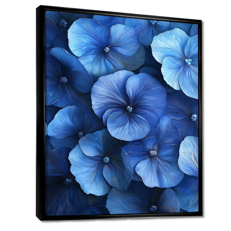 Beckham - reproduction d'art sur toile florale, H 32 po x l 24 po, Impression encadrée flottante, Noir