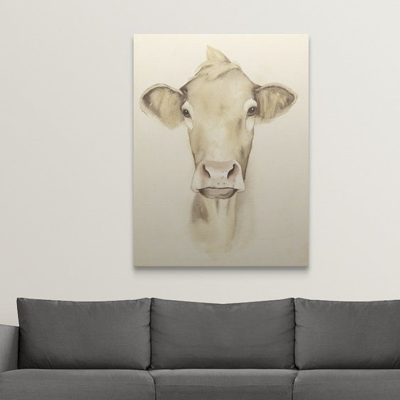 « iii », reproduction d’art dépilée Watercolor Barn Animals, H 36 po x l 27 po x P 1,5 po, Toile