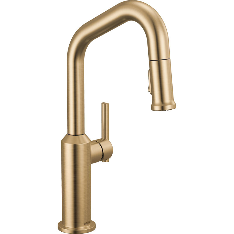 Single Handle Pull-Down Bar/Prep Faucet, Lumicoat Champagne Bronze