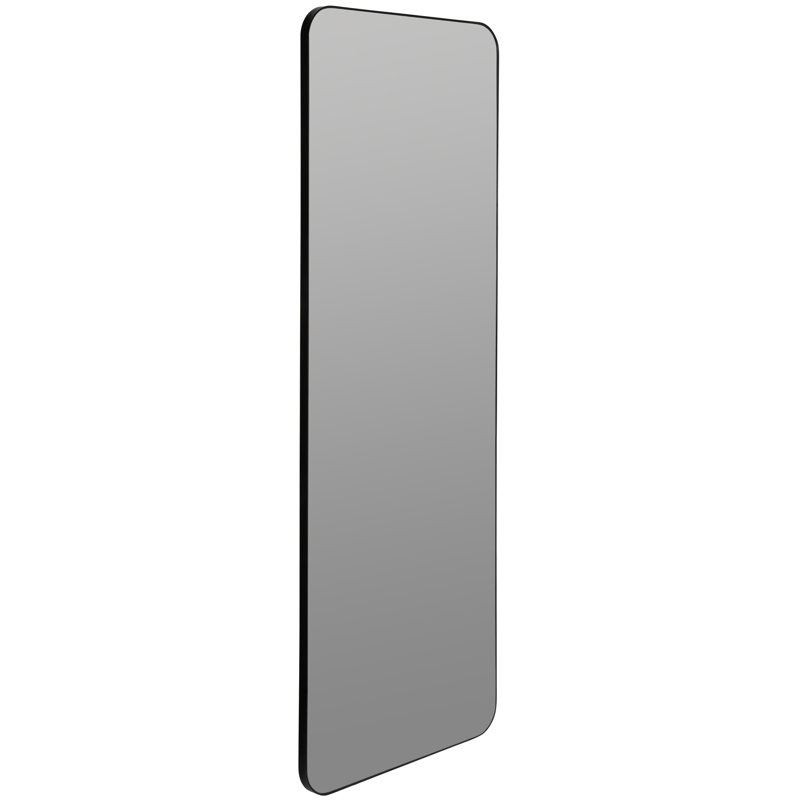 Black Metal Framed Rectangular Wall Mirror