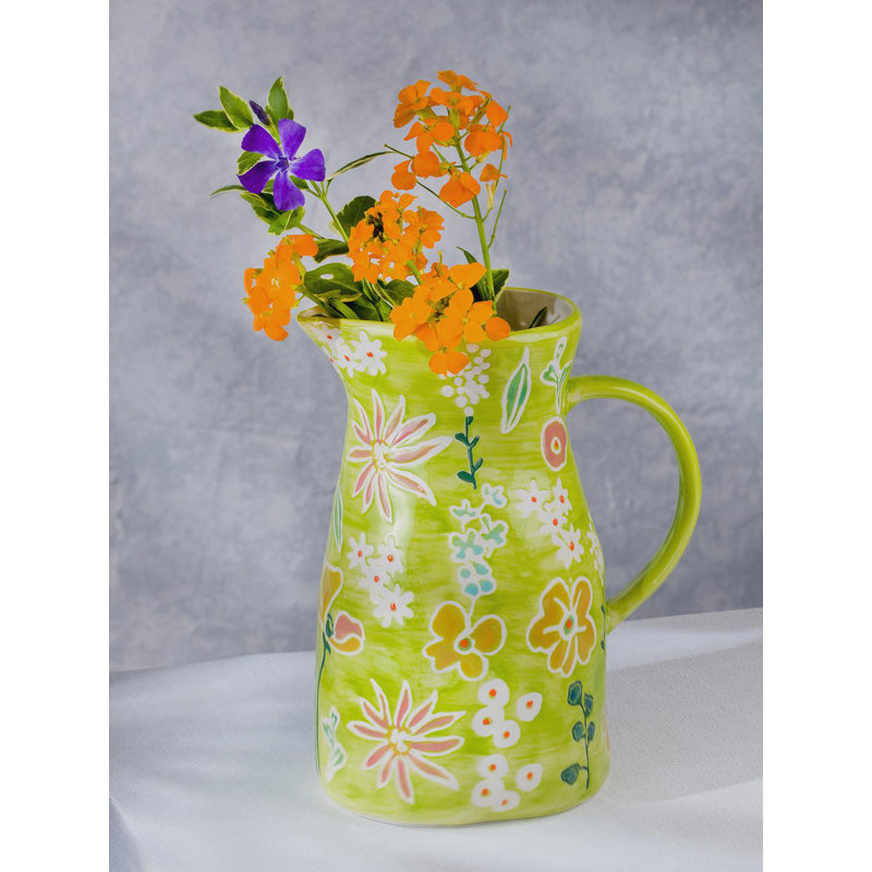 Primavera Handpainted Stoneware Pitcher