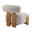 Fauteuil d'appoint en bois massif de 27 po de large avec dossier épais, kaki-827777664