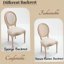 Ensemble de 2 chaises de salle à manger French Country, chaises rembourrées avec dossier rond en rotin naturel, techniques de tréfilage et de sculpture, démontables, pour le salon, la cuisine, beige