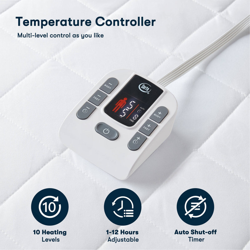 Protège-matelas 1 pièce chauffant - Double, blanc