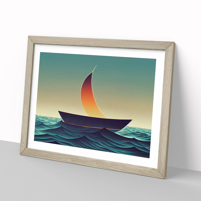 Glowing Sailing Boat - Framed Print