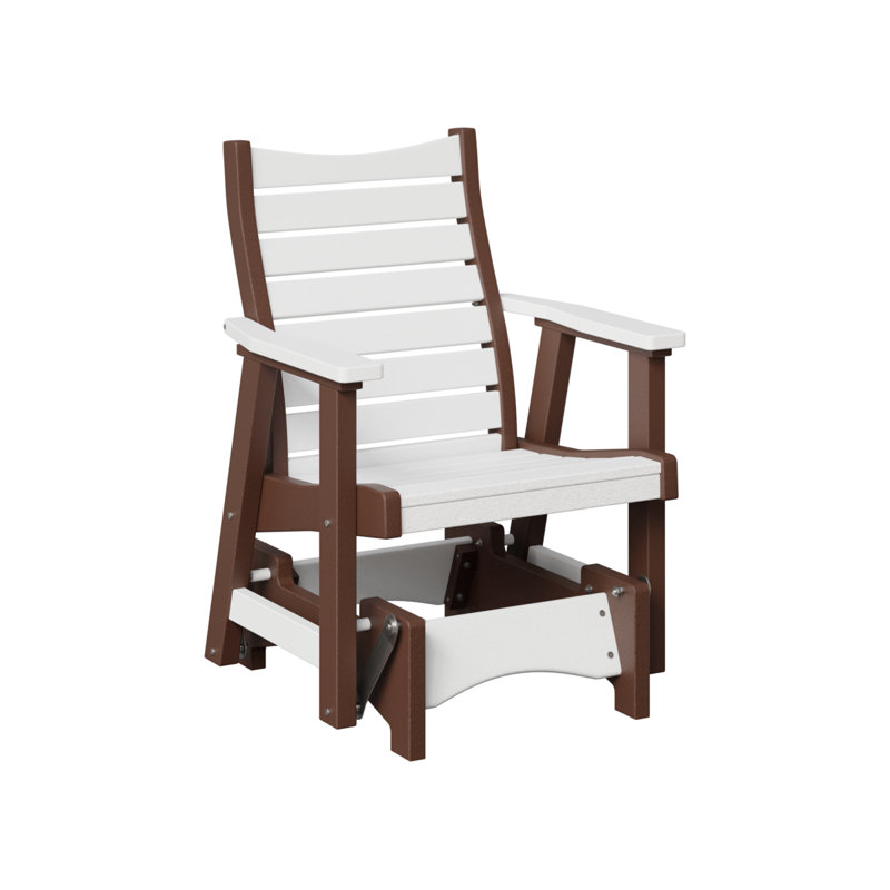 Fauteuil oscillant berlinois Berlin Premium Bristol, White Top/Chocolate Brown Base