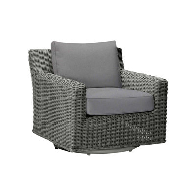 Fauteuil d'extérieur pivotant rustique en résine tressée N-Dura