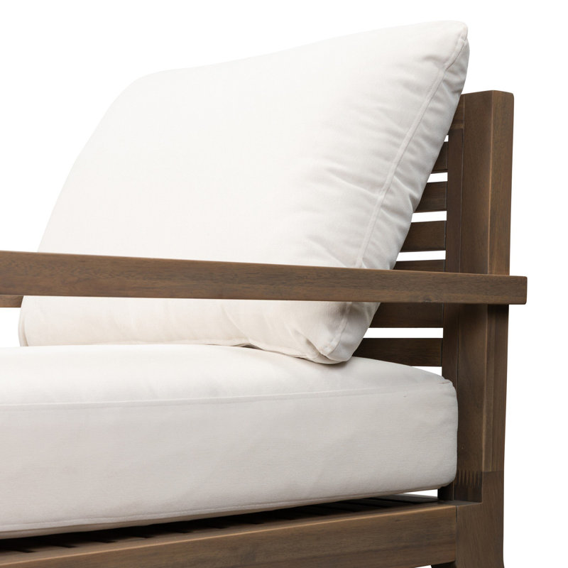 Chaise de terrasse avec coussins Turbotville, Ashen Acacia, Lorel Ivory
