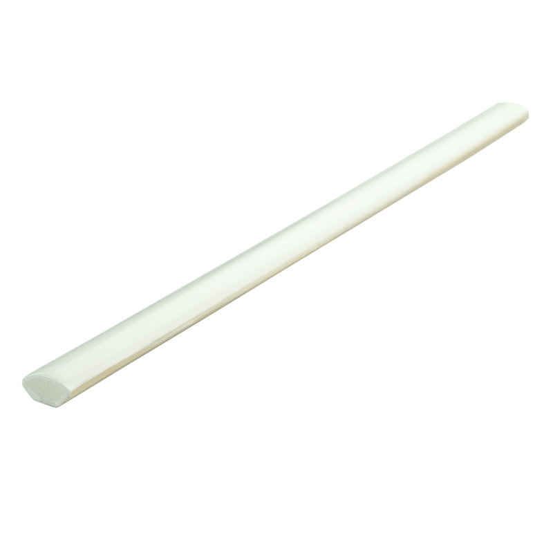 Chester Series 12" x 0.5" Ceramic Bullnose Tile Trim in Bianco