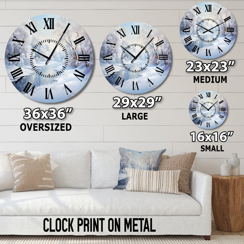 Horloge murale Winter River, Surdimensionné