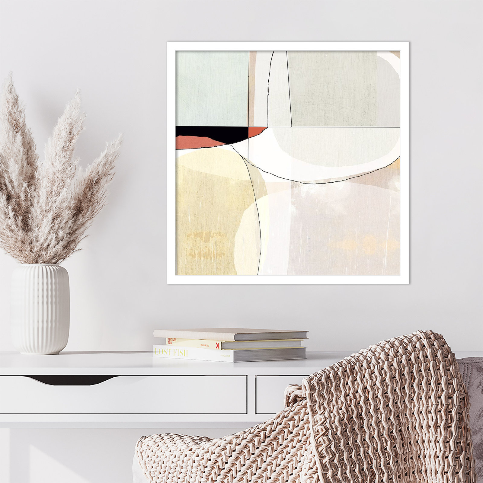 Flagler "Beholder III" Print by Sisa Jasper, 21" H x 21" W, White
