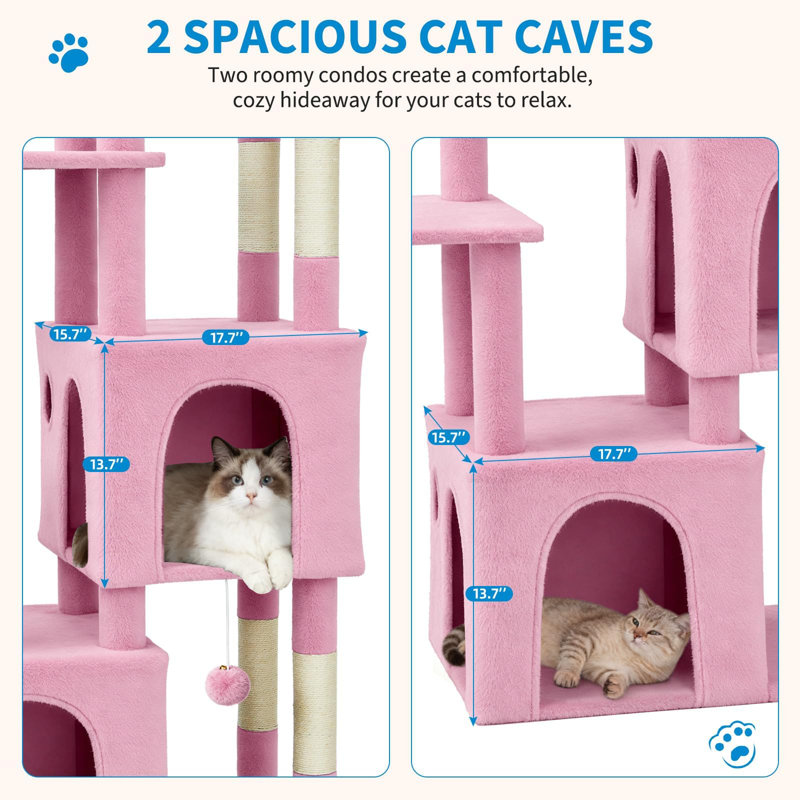 156cm H Cat Tree, Pink