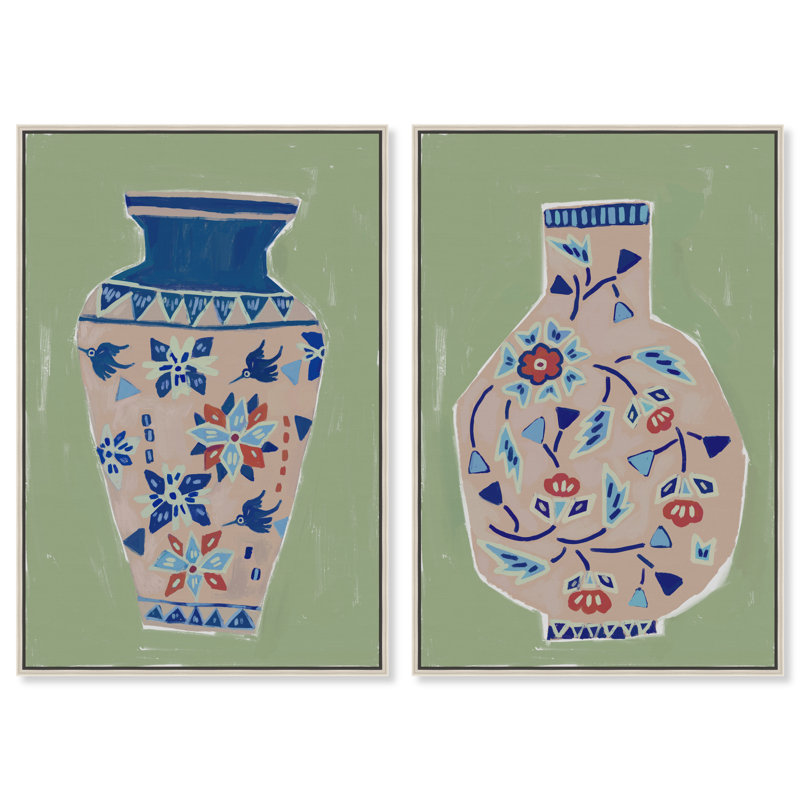Heirloom Vase Set Set by Oliver Gal, 16" H x 11" W, Silver Floater Frame