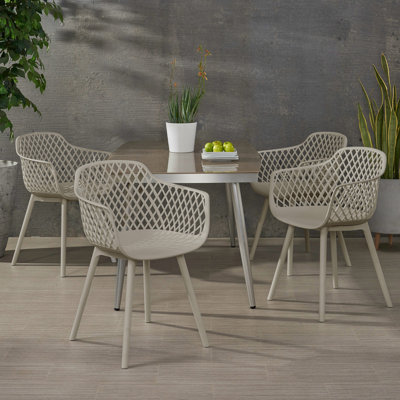 Chaise de patio en polypropylène avec dossier en filet de diamant